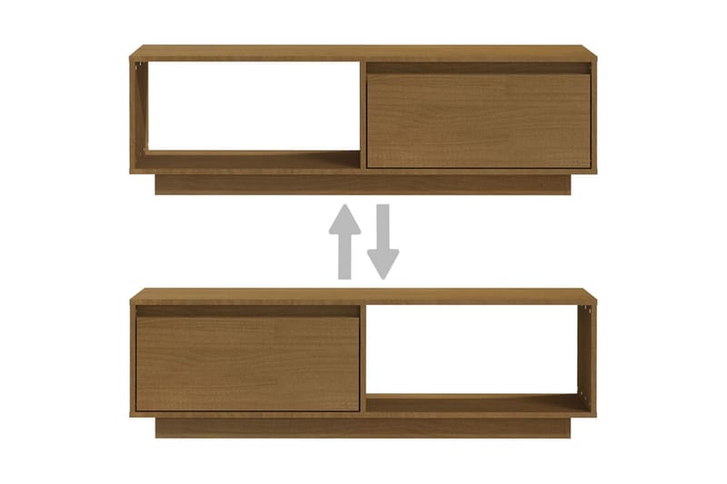 TV-bänk honungsbrun 110x30x33,5 cm massiv furu - Brun - Möbler - Tv möbel & mediamöbel - TV bänk & mediabänk