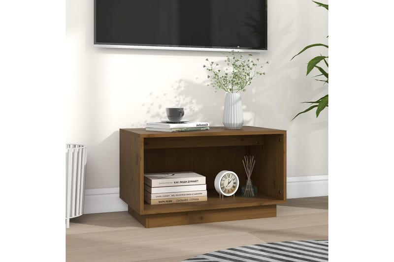 Tv-bänk honungsbrun 60x35x35 cm massiv furu - Brun - Möbler - Tv möbel & mediamöbel - TV bänk & mediabänk