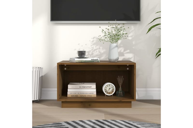 Tv-bänk honungsbrun 60x35x35 cm massiv furu - Brun - Möbler - Tv möbel & mediamöbel - TV bänk & mediabänk