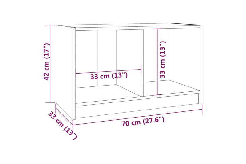 TV-bänk honungsbrun 70x33x42 cm massiv furu - Brun - Möbler - Tv möbel & mediamöbel - TV bänk & mediabänk