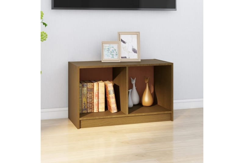 TV-bänk honungsbrun 70x33x42 cm massiv furu - Brun - Möbler - Tv möbel & mediamöbel - TV bänk & mediabänk