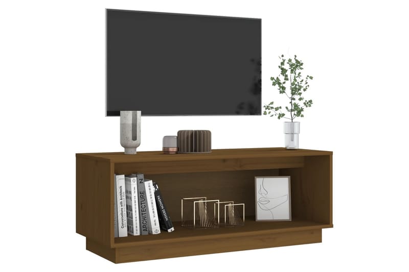 Tv-bänk honungsbrun 90x35x35 cm massiv furu - Brun - Möbler - Tv möbel & mediamöbel - TV bänk & mediabänk