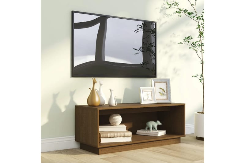 Tv-bänk honungsbrun 90x35x35 cm massiv furu - Brun - Möbler - Tv möbel & mediamöbel - TV bänk & mediabänk