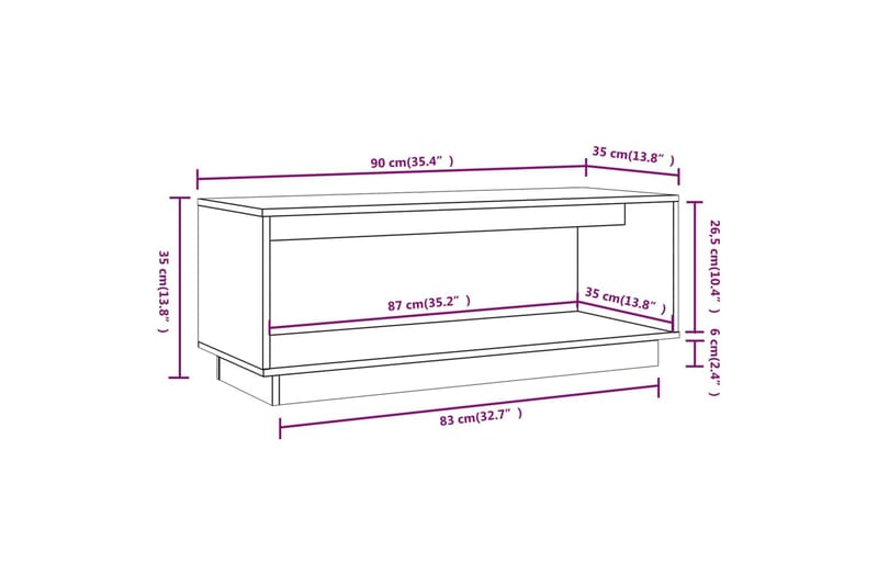 Tv-bänk honungsbrun 90x35x35 cm massiv furu - Brun - Möbler - Tv möbel & mediamöbel - TV bänk & mediabänk