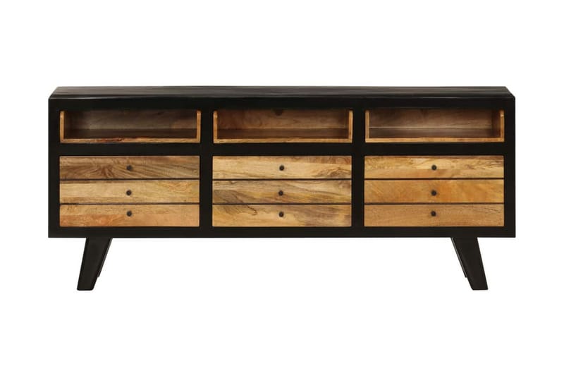 TV-bänk i massivt mangoträ 120x30x50 cm - Svart - Möbler - Tv möbel & mediamöbel - TV bänk & mediabänk