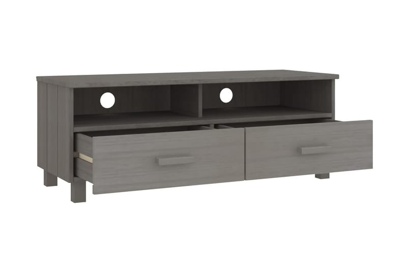 TV-bänk ljusgrå 106x40x40 cm massiv furu - Grå - Möbler - Tv möbel & mediamöbel - TV bänk & mediabänk