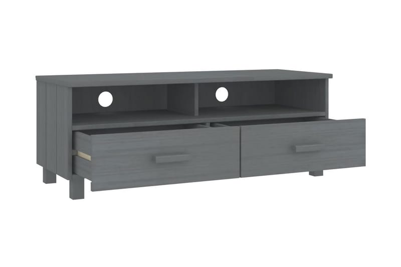TV-bänk mörkgrå 106x40x40 cm massiv furu - Grå - Möbler - Tv möbel & mediamöbel - TV bänk & mediabänk