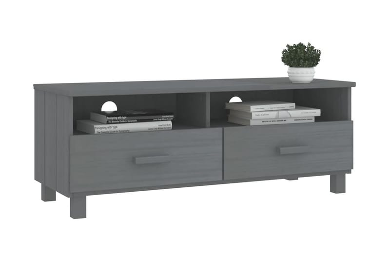 TV-bänk mörkgrå 106x40x40 cm massiv furu - Grå - Möbler - Tv möbel & mediamöbel - TV bänk & mediabänk