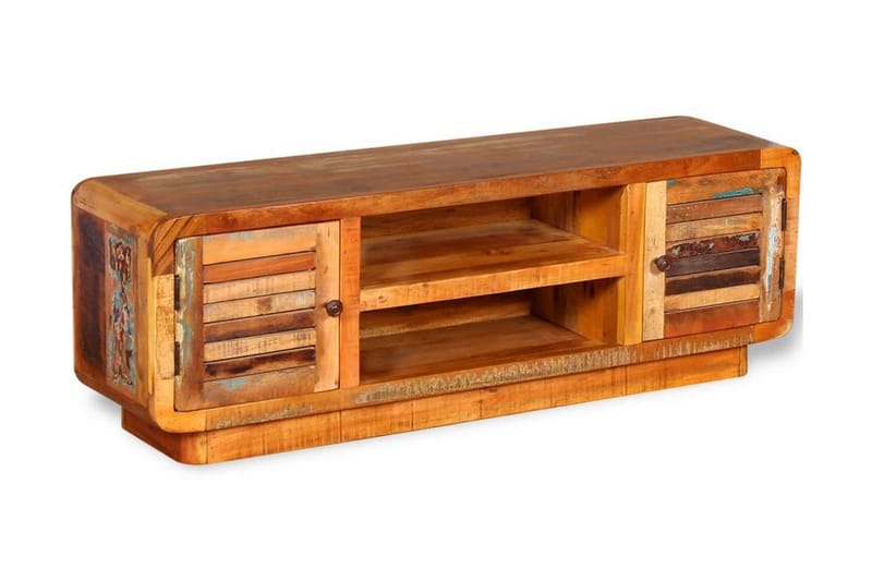 TV-bänk massivt återvunnet trä 120x30x40 cm - Flerfärgad - Möbler - Tv möbel & mediamöbel - TV bänk & mediabänk