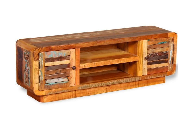 TV-bänk massivt återvunnet trä 120x30x40 cm - Flerfärgad - Möbler - Tv möbel & mediamöbel - TV bänk & mediabänk