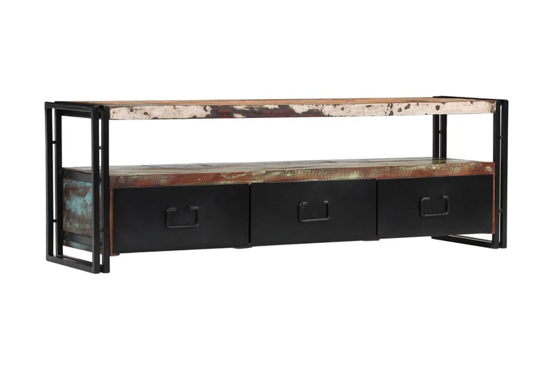 TV-bänk massivt återvunnet trä 120x30x40 cm - Flerfärgad - Möbler - Tv möbel & mediamöbel - TV bänk & mediabänk