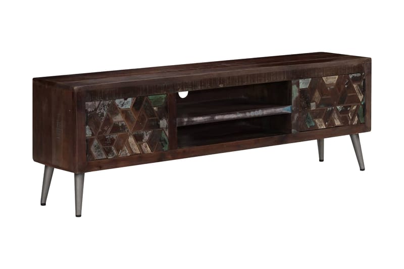 TV-bänk massivt återvunnet trä 140x30x45 cm - Brun - Möbler - Tv möbel & mediamöbel - TV bänk & mediabänk