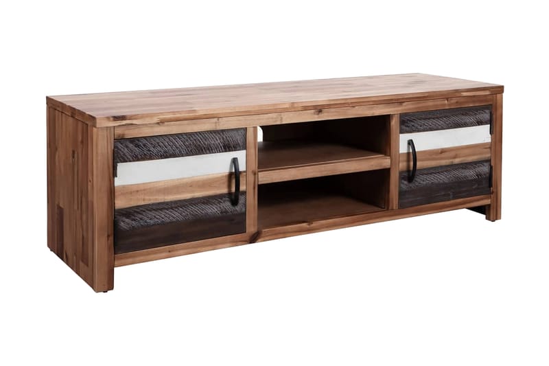 TV-bänk massivt akaciaträ 120x35x40 cm - Brun - Möbler - Tv möbel & mediamöbel - TV bänk & mediabänk