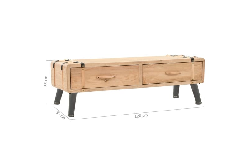 TV-bänk massivt granträ 120x33x35 cm - Brun - Möbler - Tv möbel & mediamöbel - TV bänk & mediabänk