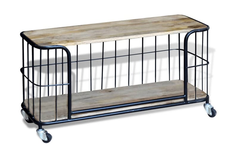 TV-bänk massivt mangoträ 100x40x45 cm - Brun - Möbler - Tv möbel & mediamöbel - TV bänk & mediabänk