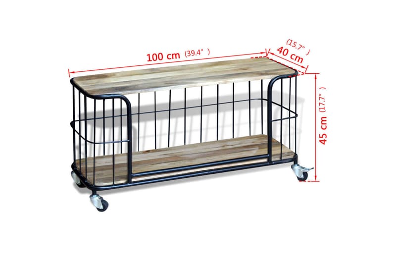TV-bänk massivt mangoträ 100x40x45 cm - Brun - Möbler - Tv möbel & mediamöbel - TV bänk & mediabänk