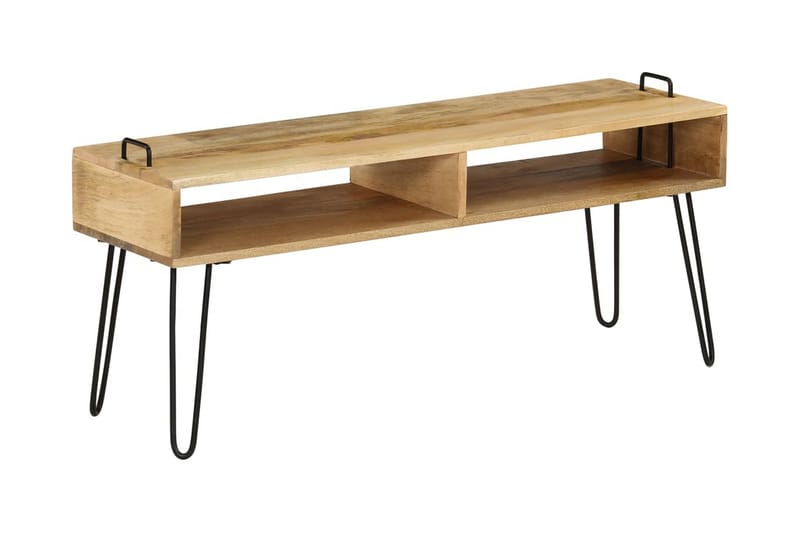TV-bänk massivt mangoträ 110x35x45 cm - Brun - Möbler - Tv möbel & mediamöbel - TV bänk & mediabänk