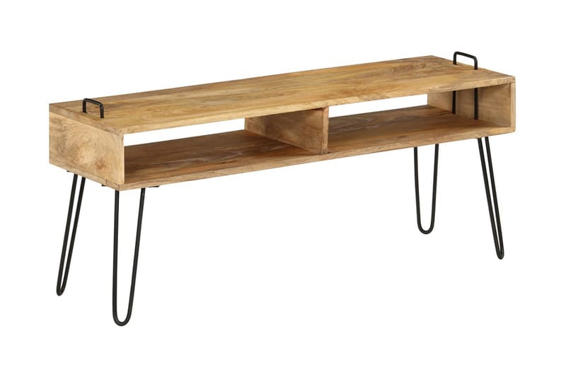 TV-bänk massivt mangoträ 110x35x45 cm - Brun - Möbler - Tv möbel & mediamöbel - TV bänk & mediabänk