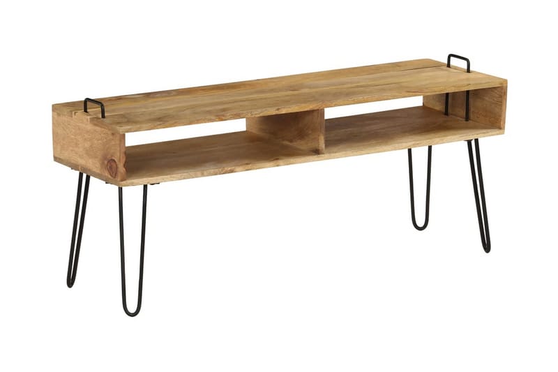 TV-bänk massivt mangoträ 110x35x45 cm - Brun - Möbler - Tv möbel & mediamöbel - TV bänk & mediabänk
