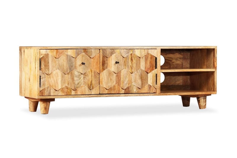 TV-bänk massivt mangoträ 118x35x40 cm - Brun - Möbler - Tv möbel & mediamöbel - TV bänk & mediabänk