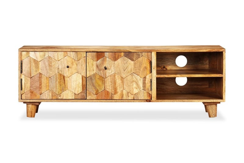 TV-bänk massivt mangoträ 118x35x40 cm - Brun - Möbler - Tv möbel & mediamöbel - TV bänk & mediabänk