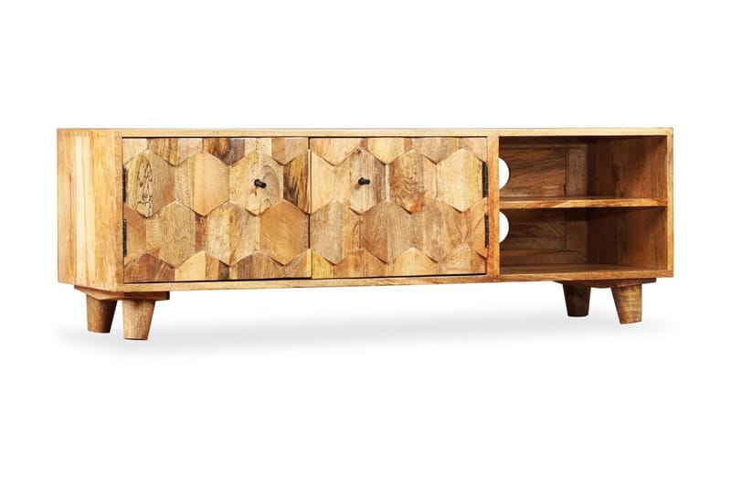 TV-bänk massivt mangoträ 118x35x40 cm - Brun - Möbler - Tv möbel & mediamöbel - TV bänk & mediabänk