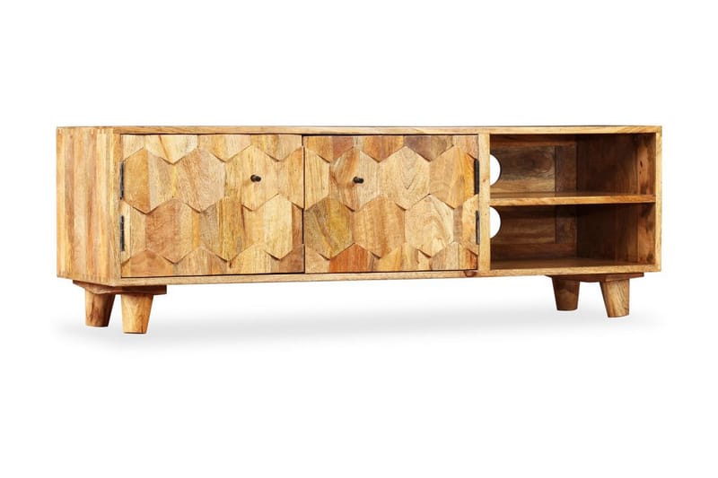 TV-bänk massivt mangoträ 118x35x40 cm - Brun - Möbler - Tv möbel & mediamöbel - TV bänk & mediabänk