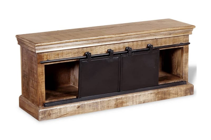 TV-bänk med 2 skjutdörrar massivt mangoträ 110x30x45 cm - Flerfärgad - Möbler - Tv möbel & mediamöbel - TV bänk & mediabänk