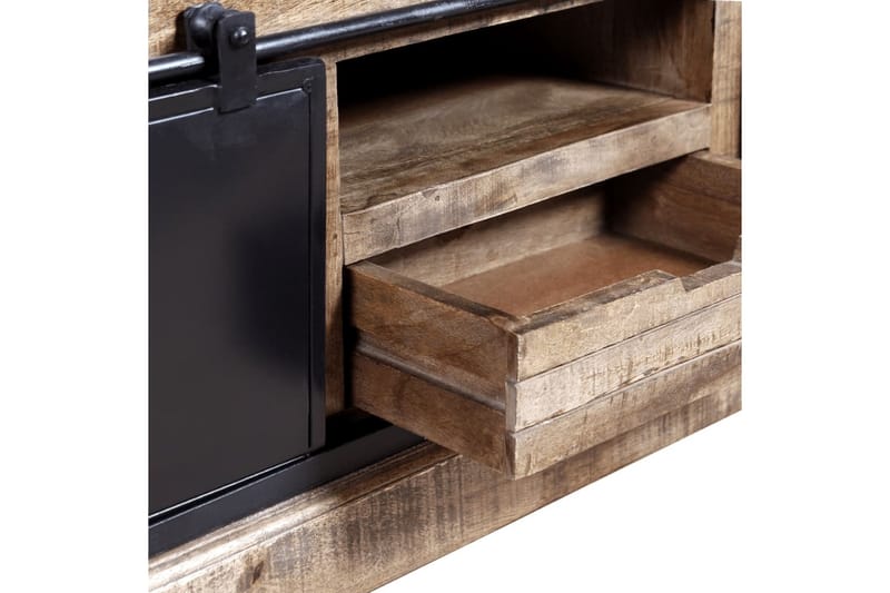 TV-bänk med 2 skjutdörrar massivt mangoträ 110x30x45 cm - Flerfärgad - Möbler - Tv möbel & mediamöbel - TV bänk & mediabänk