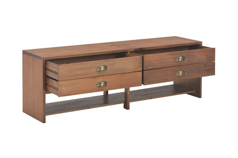 TV-bänk med 4 lådor 120x30x40 cm massivt granträ - Brun - Möbler - Tv möbel & mediamöbel - TV bänk & mediabänk