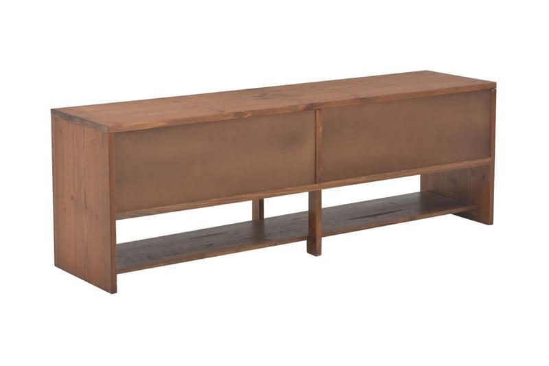 TV-bänk med 4 lådor 120x30x40 cm massivt granträ - Brun - Möbler - Tv möbel & mediamöbel - TV bänk & mediabänk