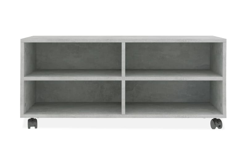 TV-bänk med hjul betonggrå 90x35x35 cm spånskiva - Grå - Möbler - Tv möbel & mediamöbel - TV bänk & mediabänk
