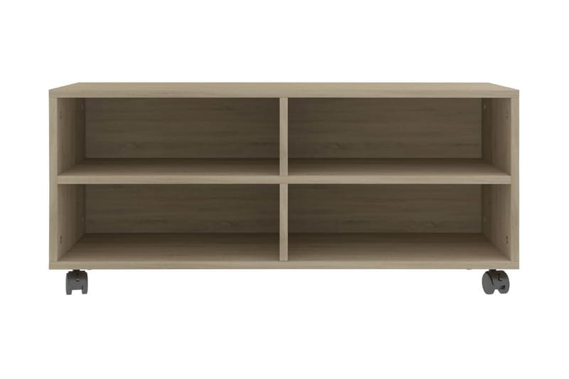 TV-bänk med hjul sonoma ek 90x35x35 cm spånskiva - Brun - Möbler - Tv möbel & mediamöbel - TV bänk & mediabänk