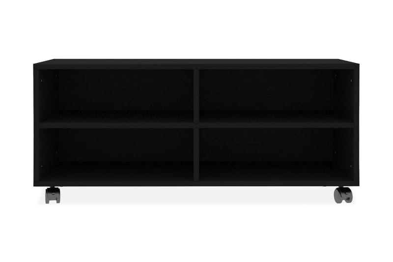 TV-bänk med hjul svart 90x35x35 cm spånskiva - Svart - Möbler - Tv möbel & mediamöbel - TV bänk & mediabänk