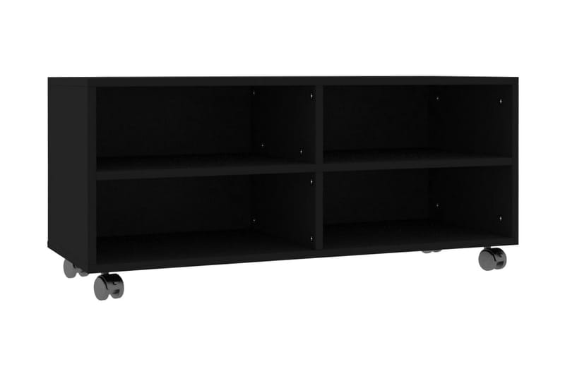 TV-bänk med hjul svart 90x35x35 cm spånskiva - Svart - Möbler - Tv möbel & mediamöbel - TV bänk & mediabänk