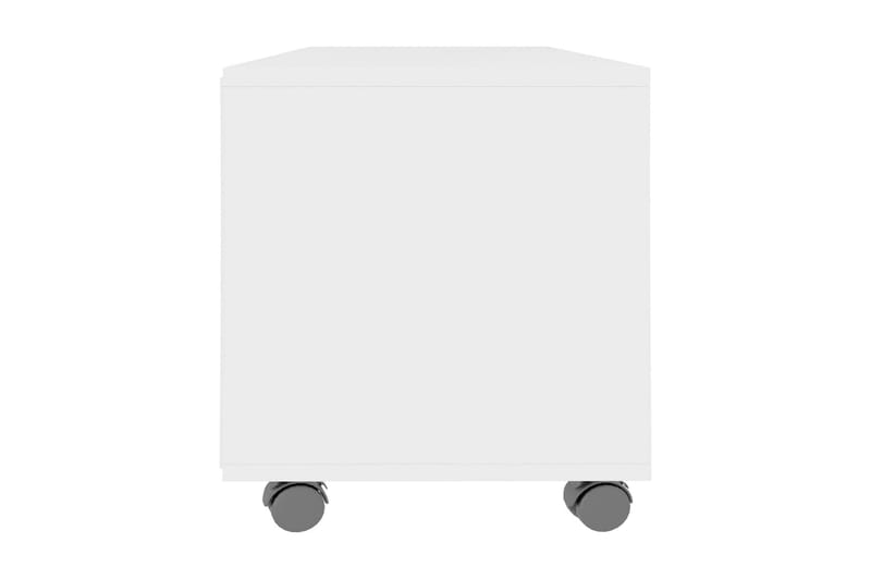 TV-bänk med hjul vit 90x35x35 cm spånskiva - Vit - Möbler - Tv möbel & mediamöbel - TV bänk & mediabänk
