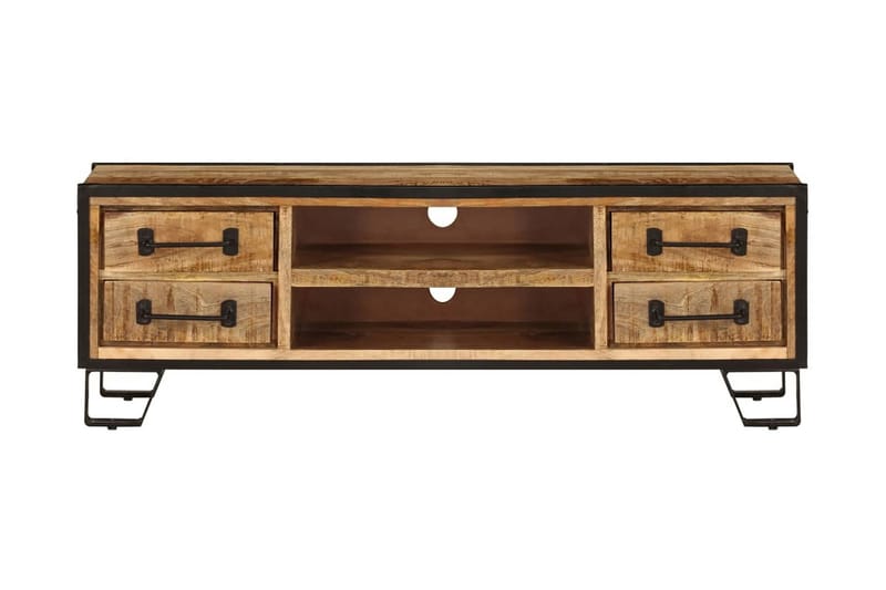 TV-bänk med lådor 120x30x40 cm massivt mangoträ - Brun - Möbler - Tv möbel & mediamöbel - TV bänk & mediabänk