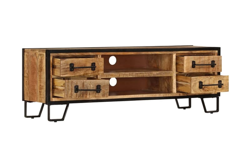 TV-bänk med lådor 120x30x40 cm massivt mangoträ - Brun - Möbler - Tv möbel & mediamöbel - TV bänk & mediabänk