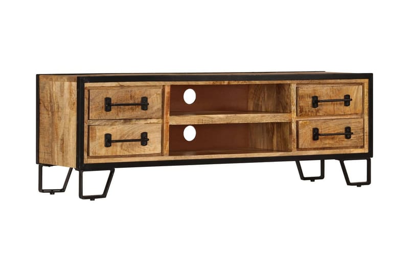 TV-bänk med lådor 120x30x40 cm massivt mangoträ - Brun - Möbler - Tv möbel & mediamöbel - TV bänk & mediabänk