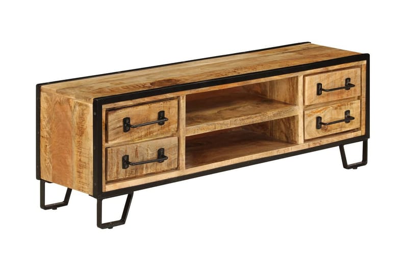 TV-bänk med lådor 120x30x40 cm massivt mangoträ - Brun - Möbler - Tv möbel & mediamöbel - TV bänk & mediabänk