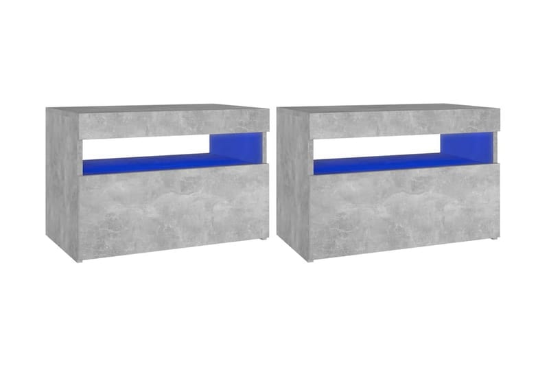 TV-bänk med LED-belysning 2 delar betonggrå 60x35x40 cm - Grå - Möbler - Tv möbel & mediamöbel - TV bänk & mediabänk