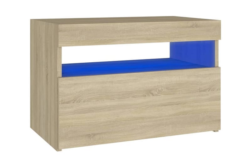 TV-bänk med LED-belysning 2 st sonoma-ek 60x35x40 cm - Brun - Möbler - Tv möbel & mediamöbel - TV bänk & mediabänk