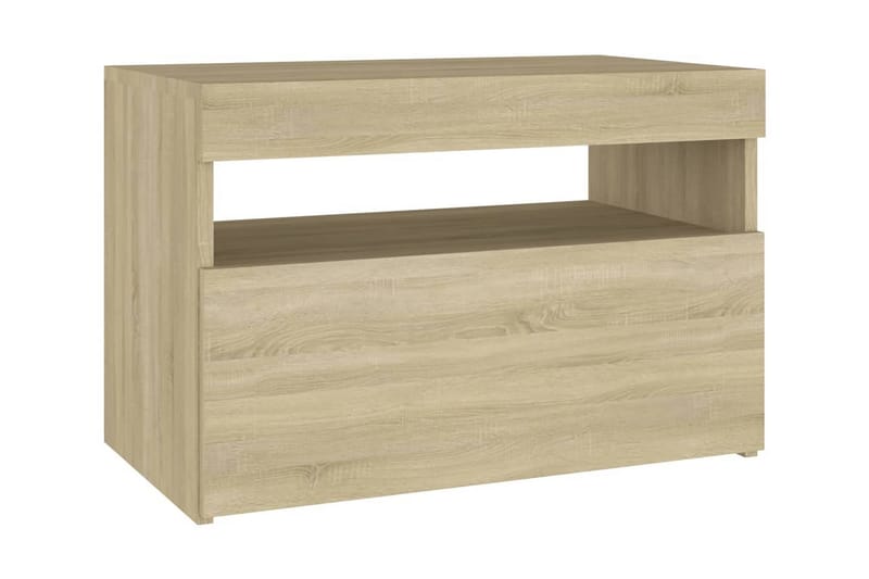 TV-bänk med LED-belysning 2 st sonoma-ek 60x35x40 cm - Brun - Möbler - Tv möbel & mediamöbel - TV bänk & mediabänk