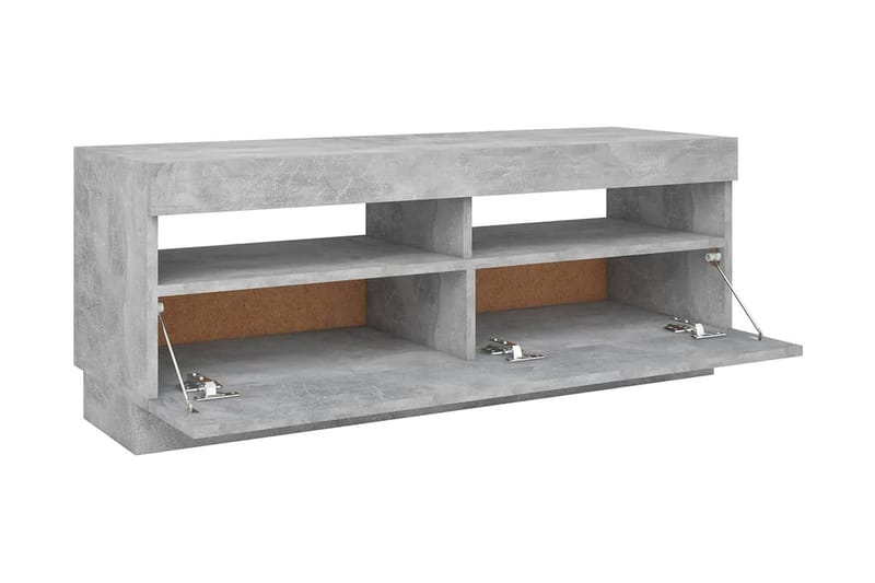 TV-bänk med LED-belysning betonggrå 100x35x40 cm - Grå - Möbler - Tv möbel & mediamöbel - TV bänk & mediabänk
