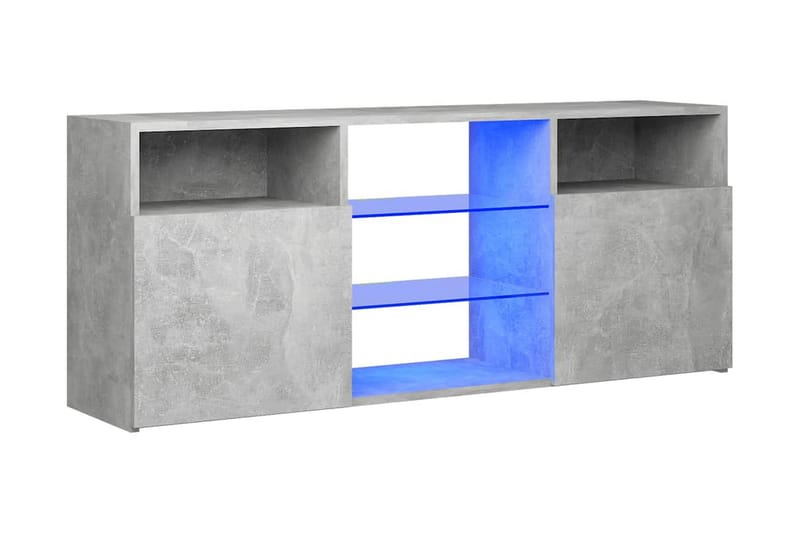 TV-bänk med LED-belysning betonggrå 120x30x50 cm - Grå - Möbler - Tv möbel & mediamöbel - TV bänk & mediabänk