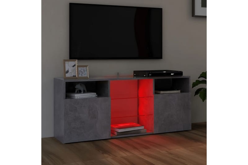 TV-bänk med LED-belysning betonggrå 120x30x50 cm - Grå - Möbler - Tv möbel & mediamöbel - TV bänk & mediabänk