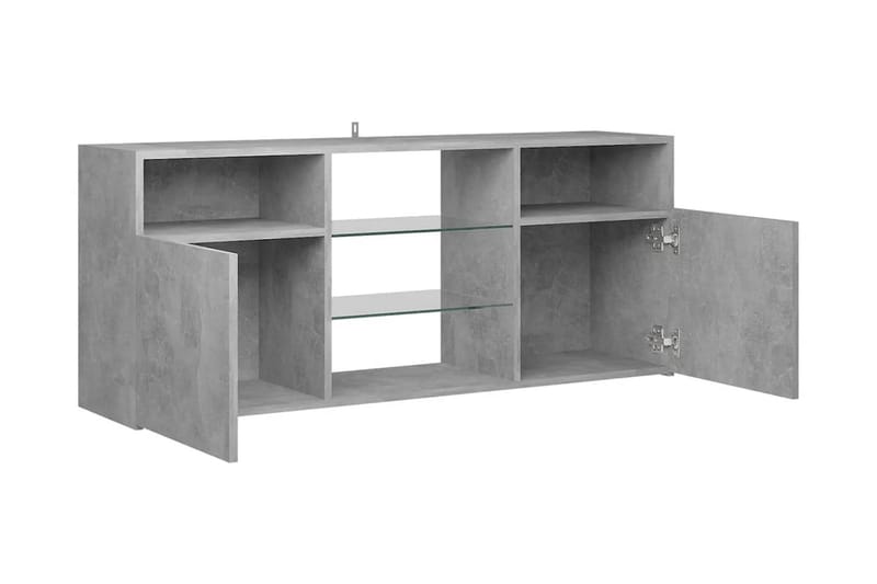 TV-bänk med LED-belysning betonggrå 120x30x50 cm - Grå - Möbler - Tv möbel & mediamöbel - TV bänk & mediabänk