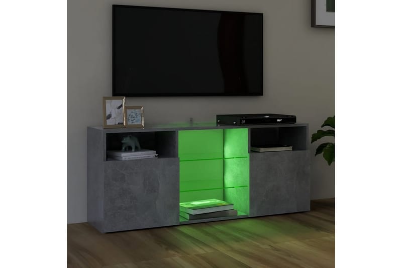TV-bänk med LED-belysning betonggrå 120x30x50 cm - Grå - Möbler - Tv möbel & mediamöbel - TV bänk & mediabänk