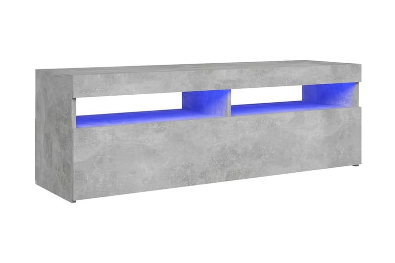 TV-bänk med LED-belysning betonggrå 120x35x40 cm - Grå - TV bänk & mediabänk