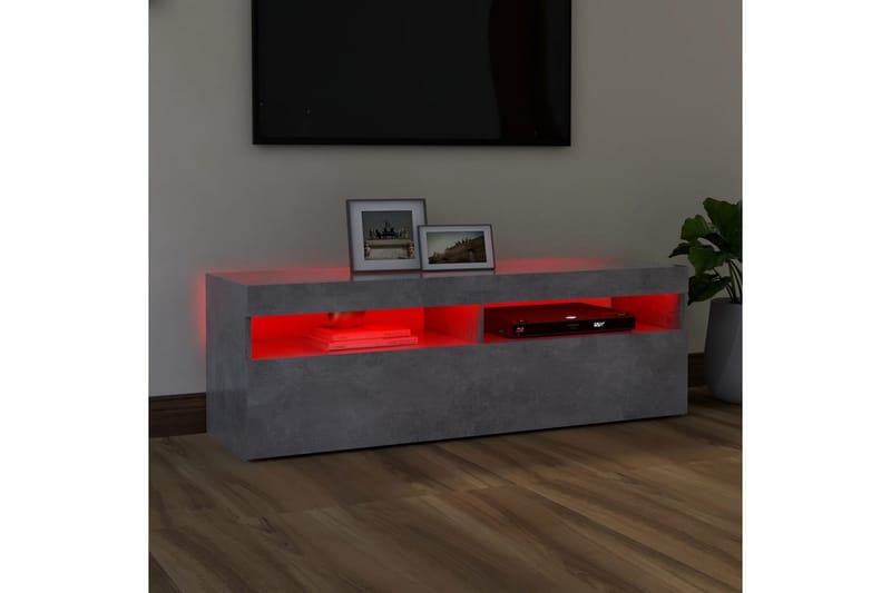 TV-bänk med LED-belysning betonggrå 120x35x40 cm - Grå - Möbler - Tv möbel & mediamöbel - TV bänk & mediabänk